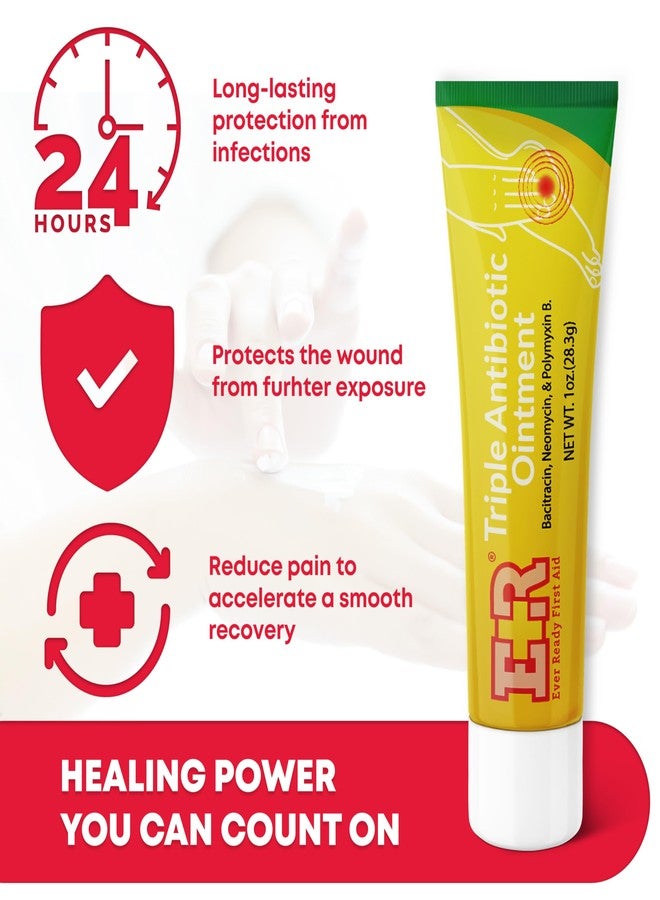 إيفر ريدي فيرست آيد مرهم إيفر ريدي للإسعافات الأولية ثلاثي المضادات الحيوية، 1 أونصة، مرهم للإسعافات الأولية للخدوش الطفيفة والجروح والحروق - 6 عبوات - Image 4